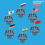 Flag of nation businessman on blue background clean vector
