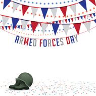 Armed Forces Day bunting background EPS 10 vector