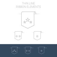 Set of line art ribbon bookmark elements Stars for rating N2