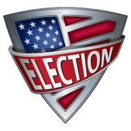 Shield with flag of the United States and inscription Election N3