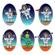 Astronaut Emotions Set