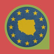 European Union Poland marker button