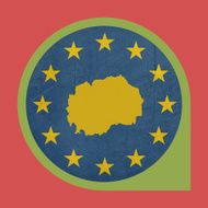 European Union Macedonia marker button