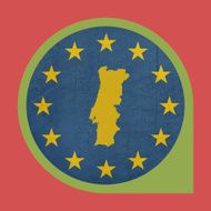 European Union Portugal marker button