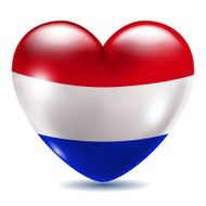 Heart shaped icon with flag of Netherlands