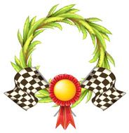 Ribbon with two racing flags