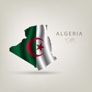 Flag of ALGERIA as a country with shadow
