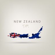 Flag of NEW ZEALAND as a country with shadow