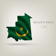 Flag of MAURITANIA as a country with shadow