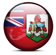 Map on flag button of Bermuda