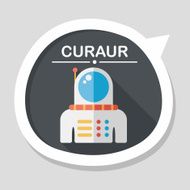 Space Astronaut flat icon with long shadow eps10 N66