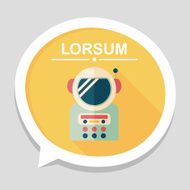 Space Astronaut flat icon with long shadow eps10 N67