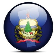 Map on flag button of USA Vermont State