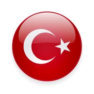 Round icon with flag of Turkey