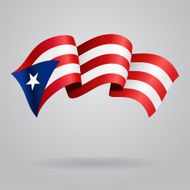 Puerto Rican waving Flag Vector illustration