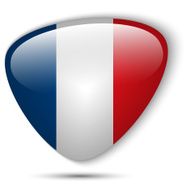 France Flag Glossy Button