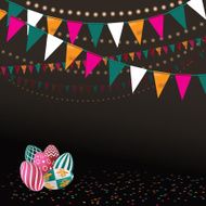 Happy Easter egg and bunting background EPS 10 vector
