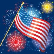 Fireworks and the American Flag