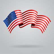 American waving Flag Vector illustration