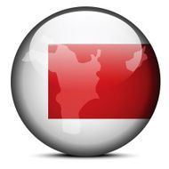 Map on flag button of United Arab Emirates Sharjah Emirate