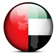 Map on flag button of United Arab Emirates Fujairah Emirate