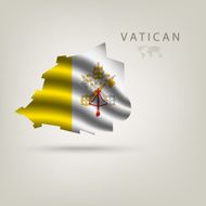 Flag of VATICAN as a country with shadow