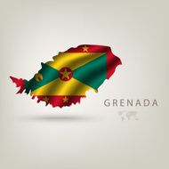 Flag of GRENADA as a country with shadow