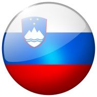 Slovenia Round Glass Button