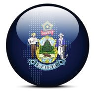 flag button of USA Maine State