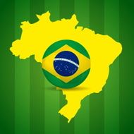 Map and Soccer ball of Brazil