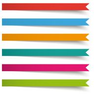 6 Colored Banners Long Flags