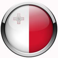malta flag gel metal button