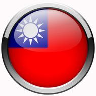 Taiwan flag gel metal button