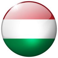 Hungary Round Glass Button