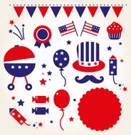 Independence day retro icons ( vector )