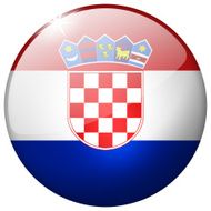Croatia Round Glass Button