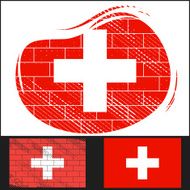 Scratched flag of Switzerland
