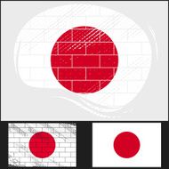 Scratched flag of Japan