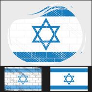 Scratched flag of Israel