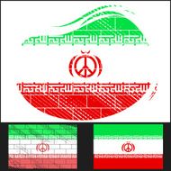 Scratched flag of Iran