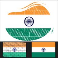 Scratched flag of India