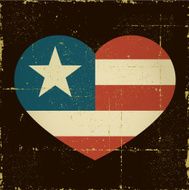 American Flag Folk Art Heart
