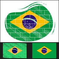 Scratched flag of Brazil
