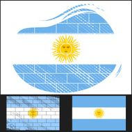 Scratched flag of Argentina
