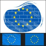 Scratched EU flag