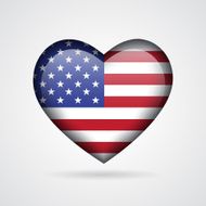 Glossy heart with american flag