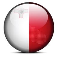 Map with Dot Pattern on flag button of Malta