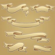 Set old vector banners hand drawn style