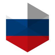 Russia Flag Hexagon Flat Icon Button