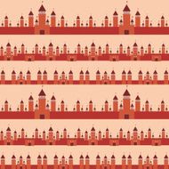 Seamless pattern With Castle princess fairytale landscape Vector